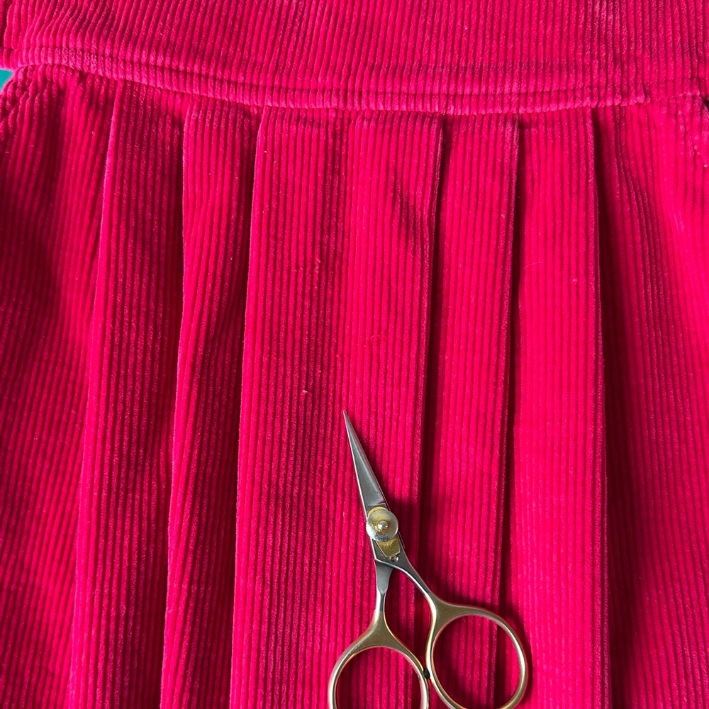 Mine Alone Raspberry Corduroy Pleated Pinafore Dress Size 4T - Picture 14 of 16